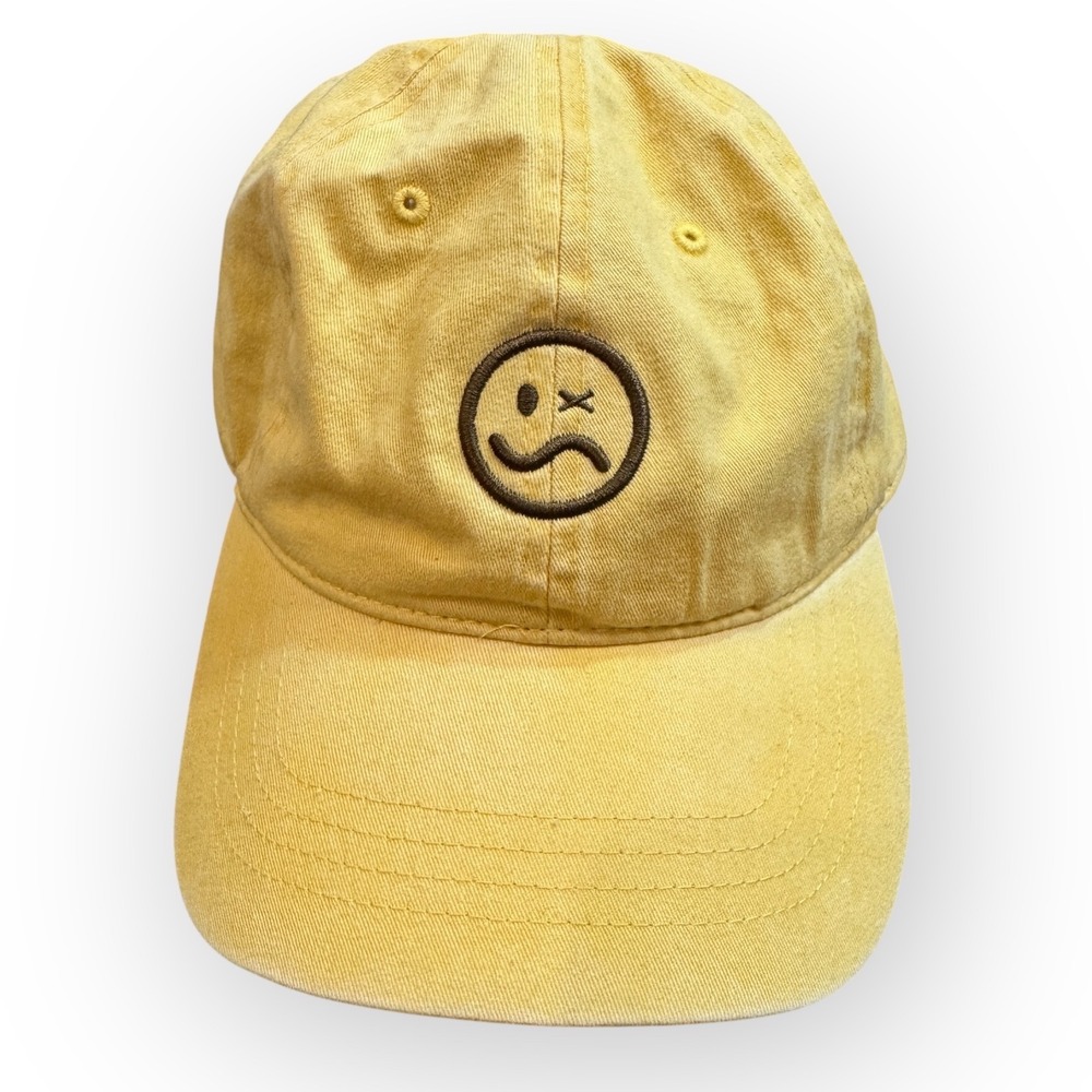 Sun Bum x Sean Nelson Yellow Sad Face Embroidered‎ Cotton Baseball Cap OSFA